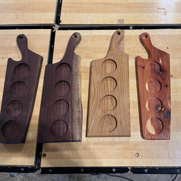 Flight Tray for Craft Brewing - 16" long for wholesale by Huckleberry Concepts