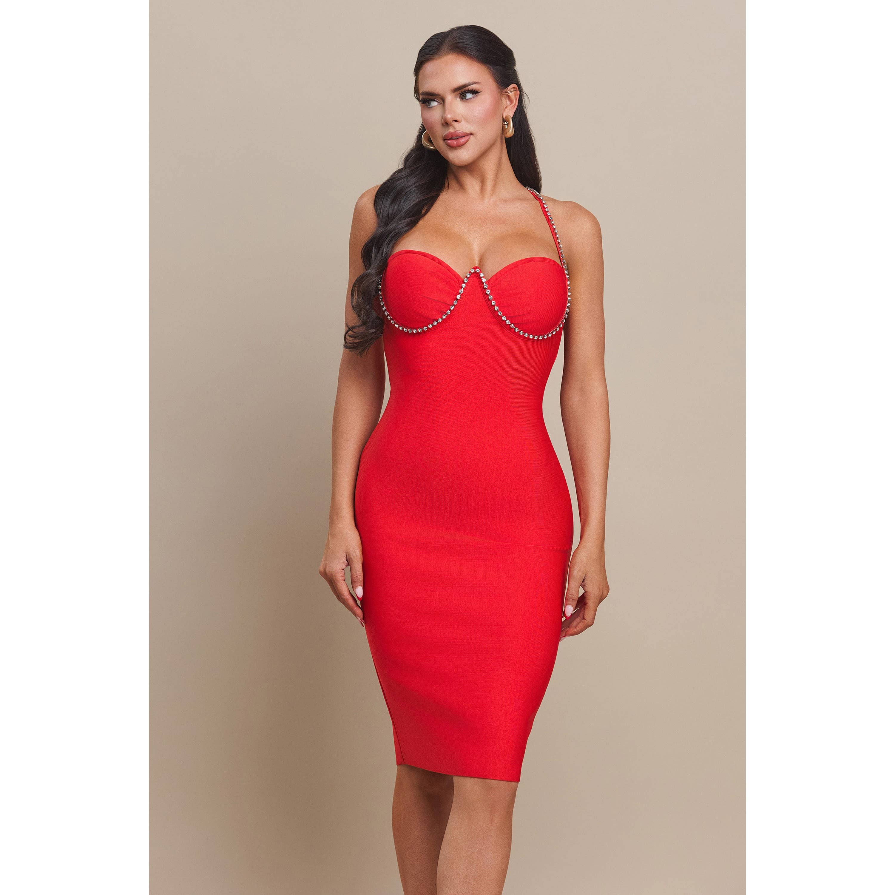 The Sang - Vente Robe – femme - SD389422 MINI-ROBE BANDAGE ELEGANCE SANS MANCHES8