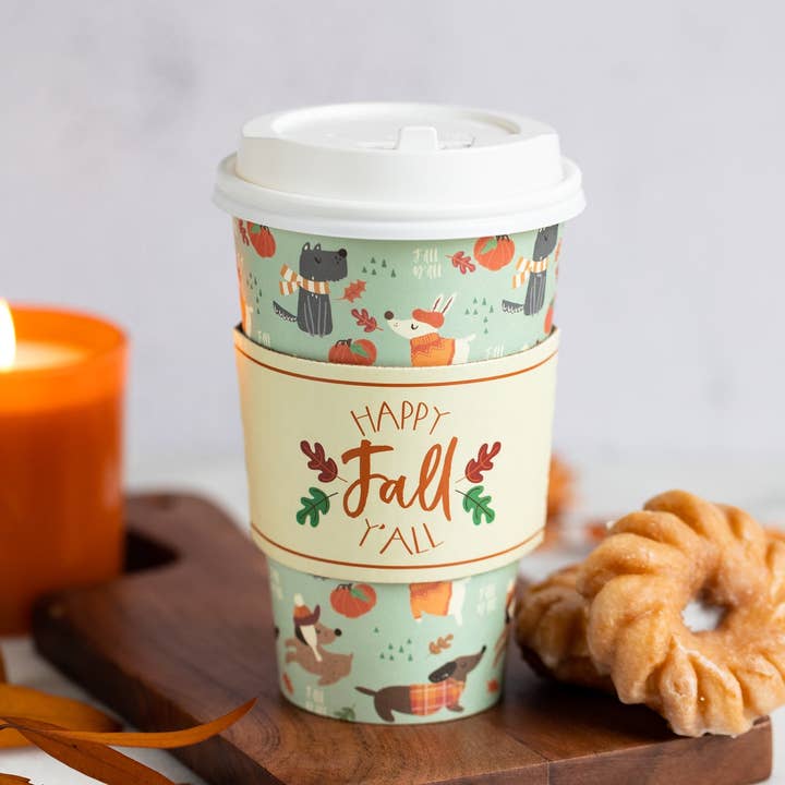 My Mind’s Eye - Wholesale Disposable Cup - PLLC325- Fall Puppies To-Go Cups (8ct - 16oz)2