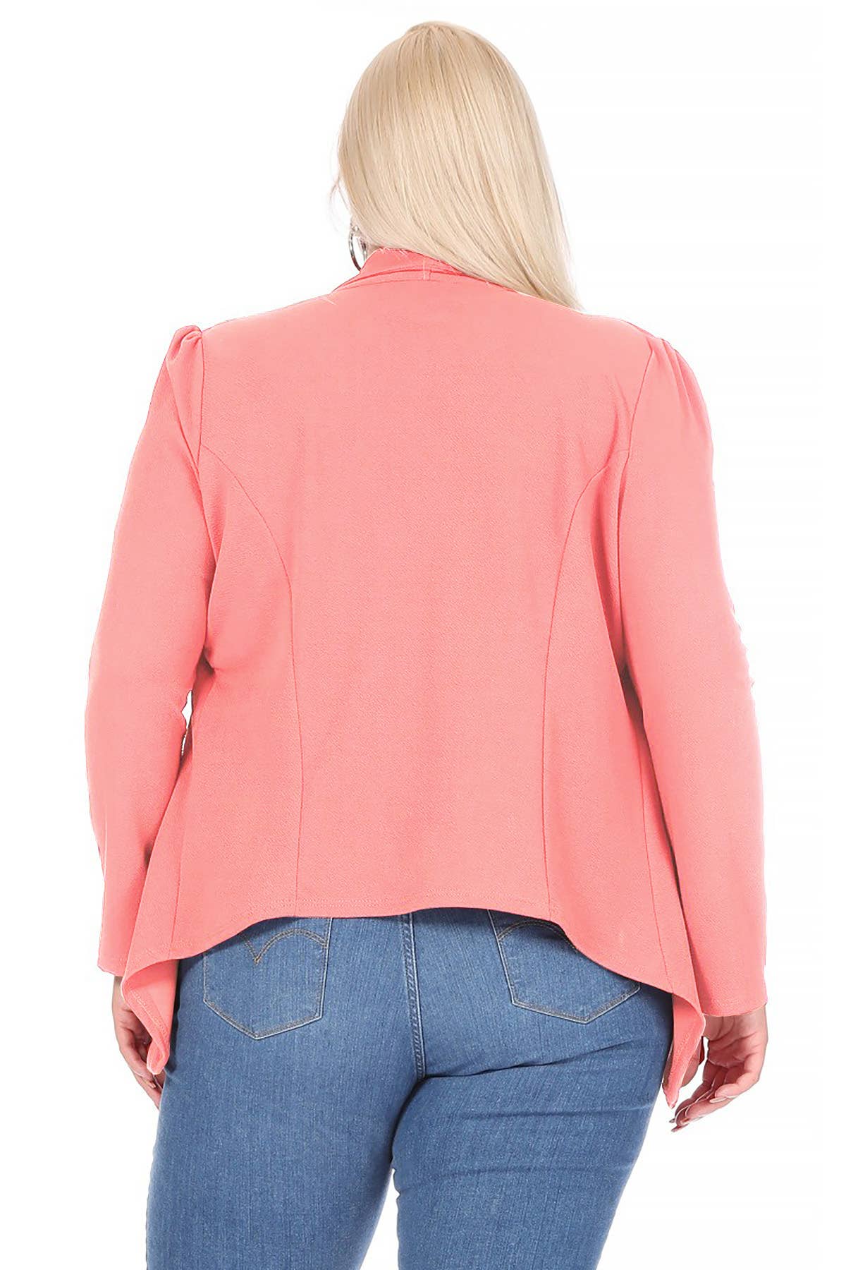 MOA COLLECTION - Wholesale Blazer - Women's - Women's Plus Size Solid Long Sleeve Office Blazer Jacket13