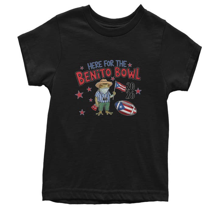 Frog Here for the Benito Bowl Football Youth T-shirt for wholesale by Expression Tees