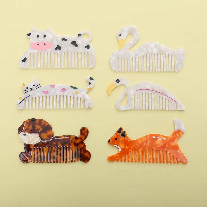 Rancho Alpino - Wholesale Hair Brush/Comb - Cute Animal-Shaped Comb, Portable Acetate Anti-Static Comb