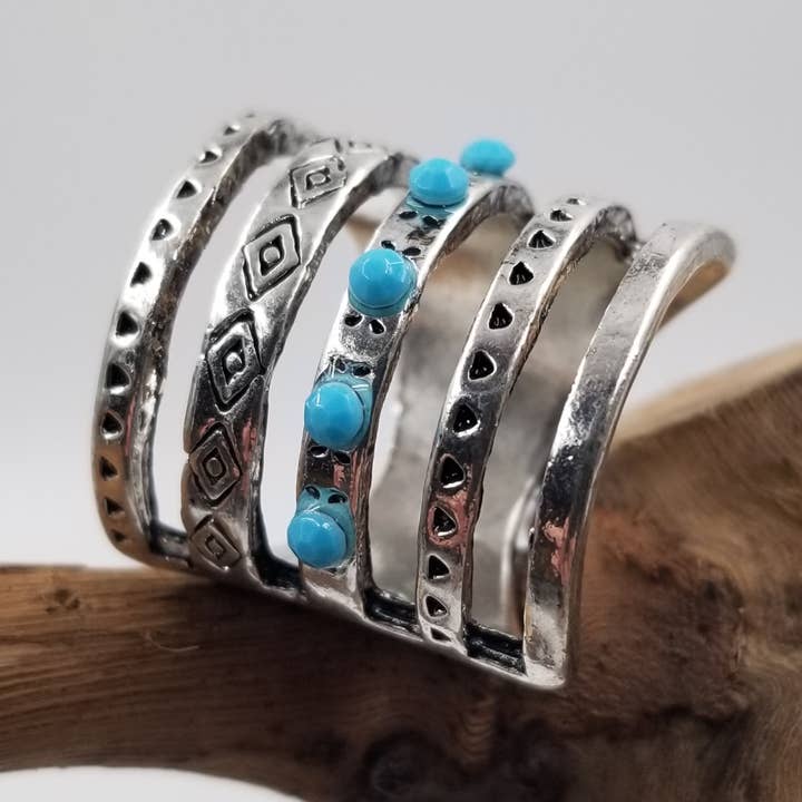 Vintage Carved Geometric Ring for wholesale by CHAKRA JEWELRY