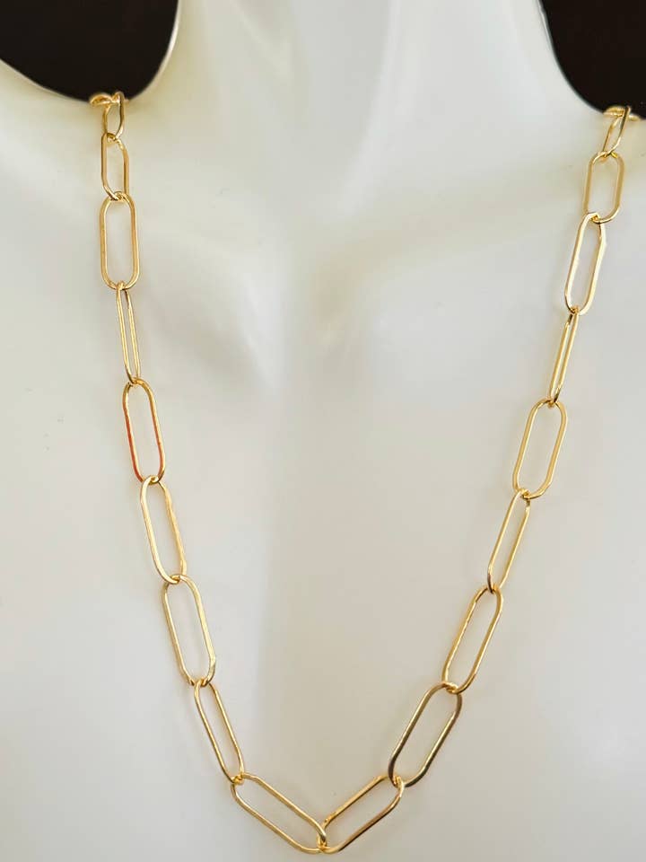 Large 14kt gold fill paperclip chain for wholesale by Judy Brandon Jewelry