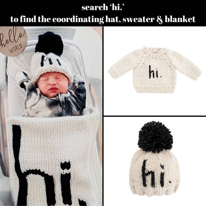 Huggalugs - Wholesale Beanie - Kids - hi. Black Hand Knit Beanie Hat Baby & Kids
