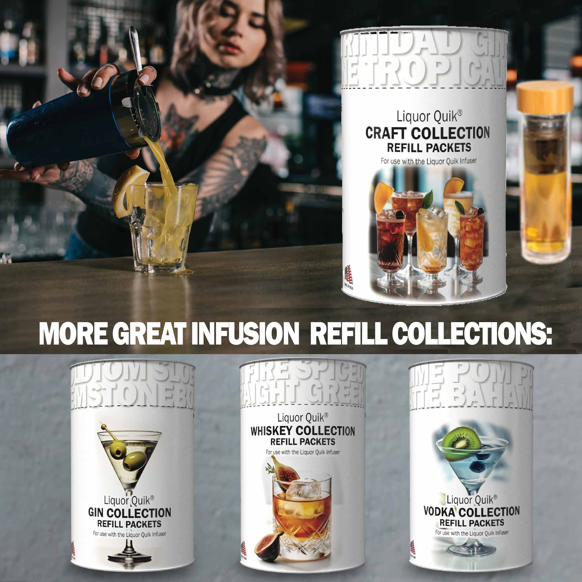 ThousandOaksBarrelCo. - Wholesale Cocktail Mix/Syrup - Liquor Quik Craft Collection Infuser Packets7