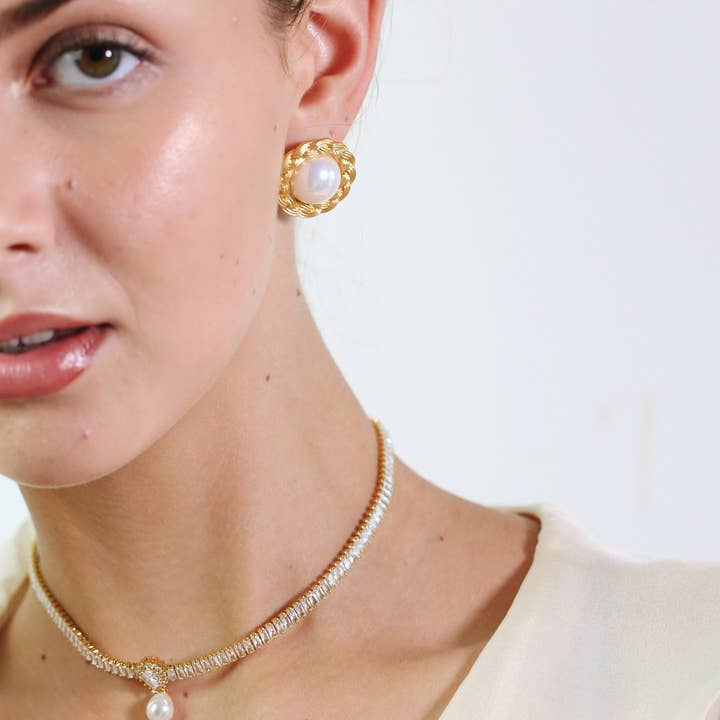 Miss Cecilia - Wholesale Stud/Post Earrings - Margaux Pearl Studs3