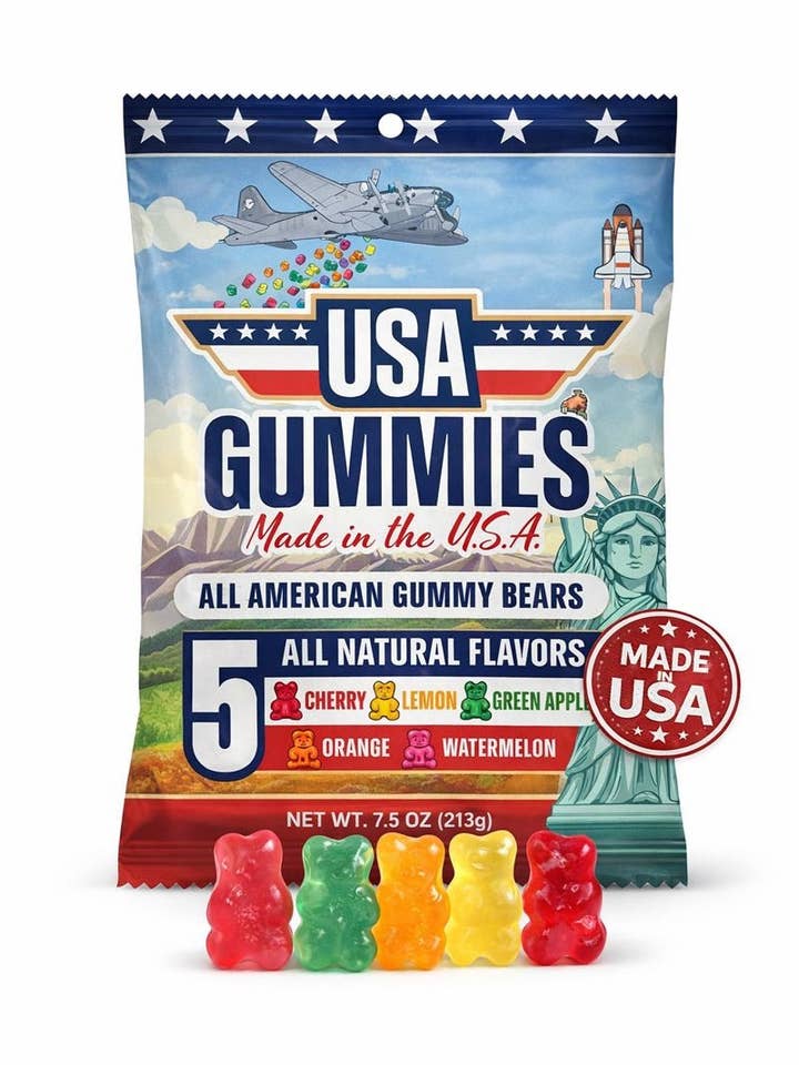 Dye-Free All-Natural Gummy Bears | Made in USA, 7.5 oz for wholesale by USA Gummies