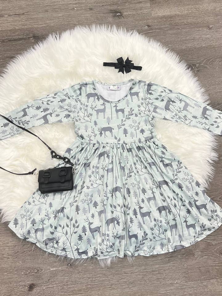 Deer Friends Dress for wholesale by Two Cute Boutique LLC