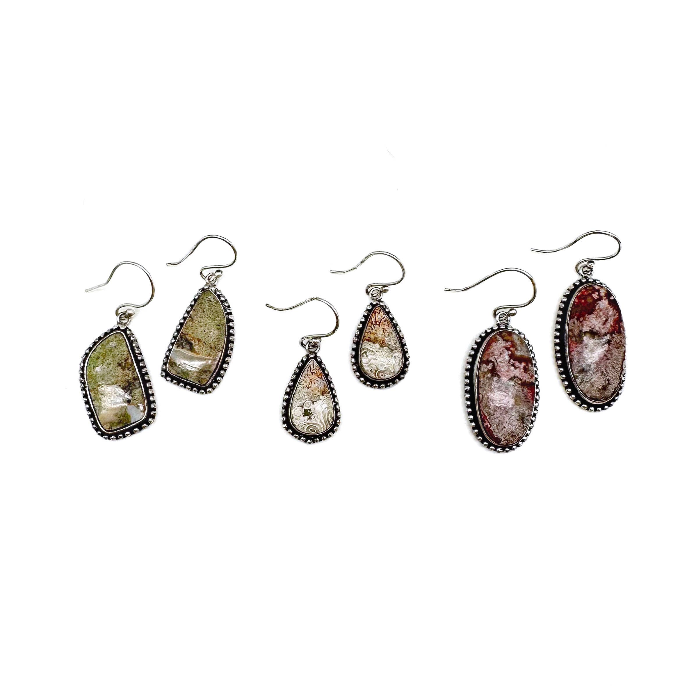 Anju Jewelry – wholesale Dangle earrings – Handcrafted Semiprecious Stone Earrings - Crazy Lace Agate3