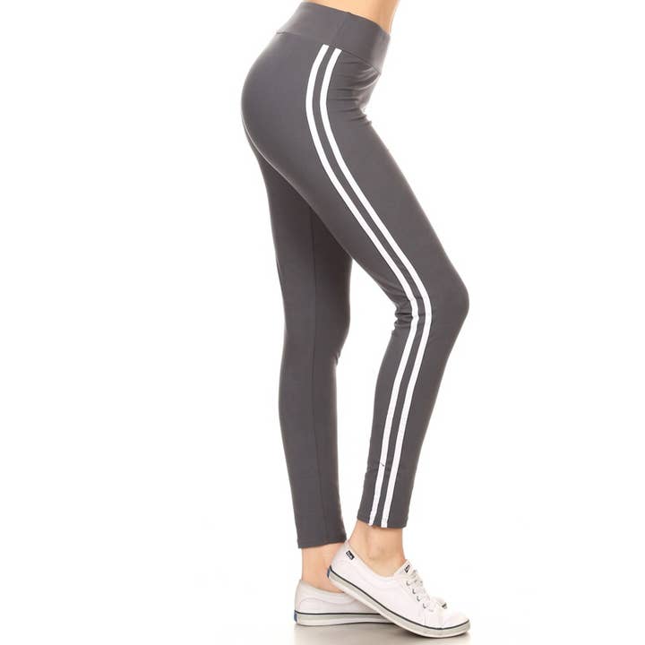 Leggings Depot – Großhandel Sport-/Lounge-Leggings – Damen – Butterweiche Leggings mit Seitenstreifen