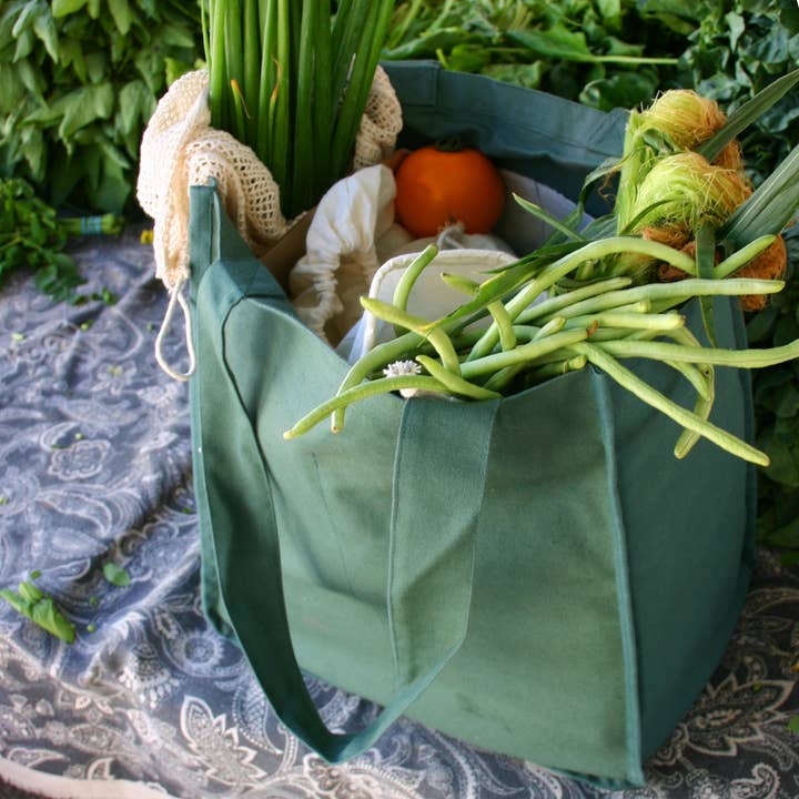 Organic Cotton Deluxe Grocery Bag w/ Sleeves -Simple Ecology for wholesale by Simple Ecology