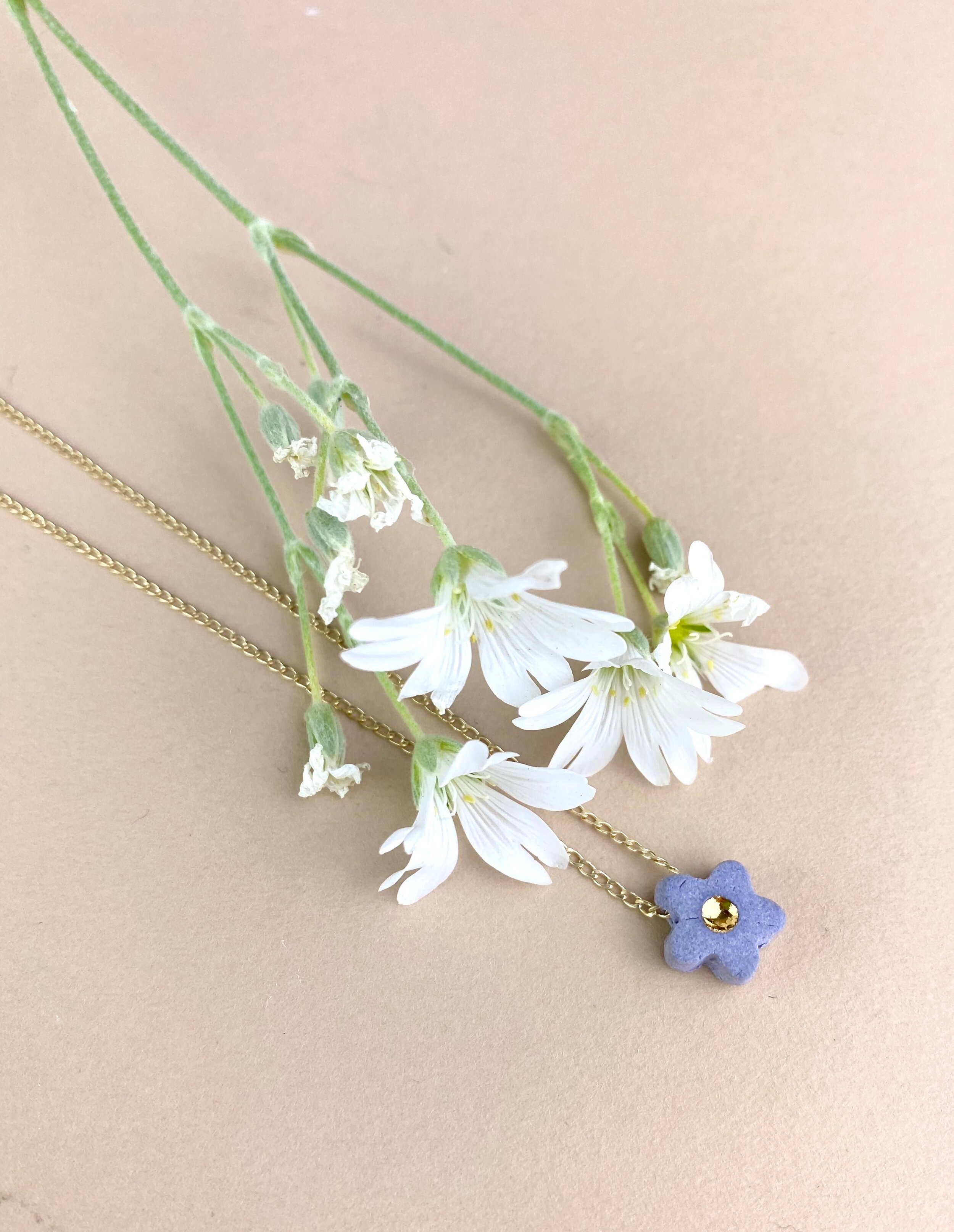 Barrow PDX - Wholesale Pendant/Charm Necklace - Mini Flower Necklace - Various Colors5