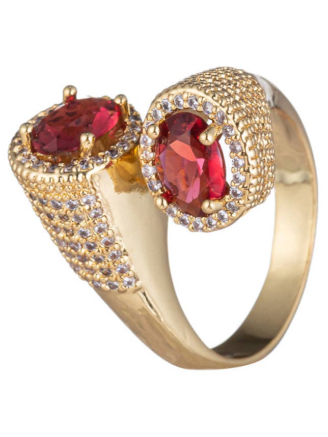 Niki Roter CZ-Ring für den Großhandel von Eye Candy Los Angeles