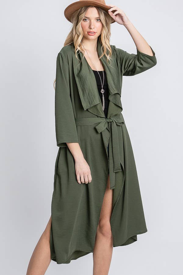 JADE BY JANE - Wholesale Jacket - Women's - DRAPED FRONT LONG BODY  JACKET116