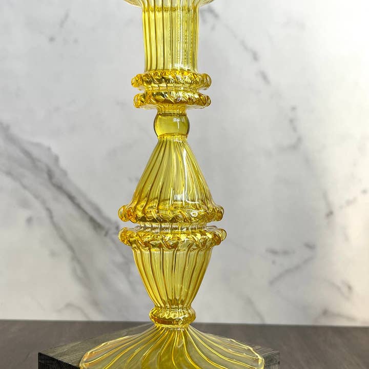 Arabazaar Gallery LLC - Wholesale Candle Holder - Handblown Gems Swirl Glass Candle Holders