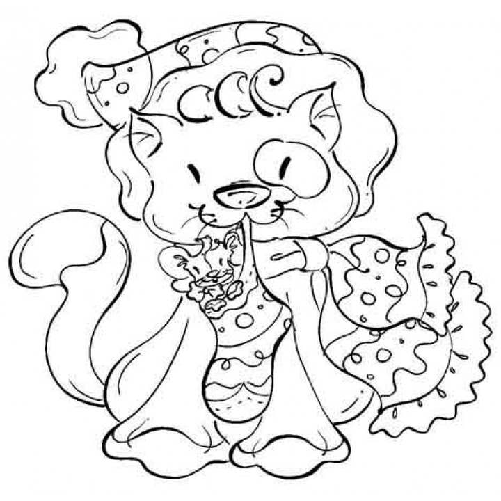 Christmas Kitty Rubber Stamp for wholesale by Stamp Addicts