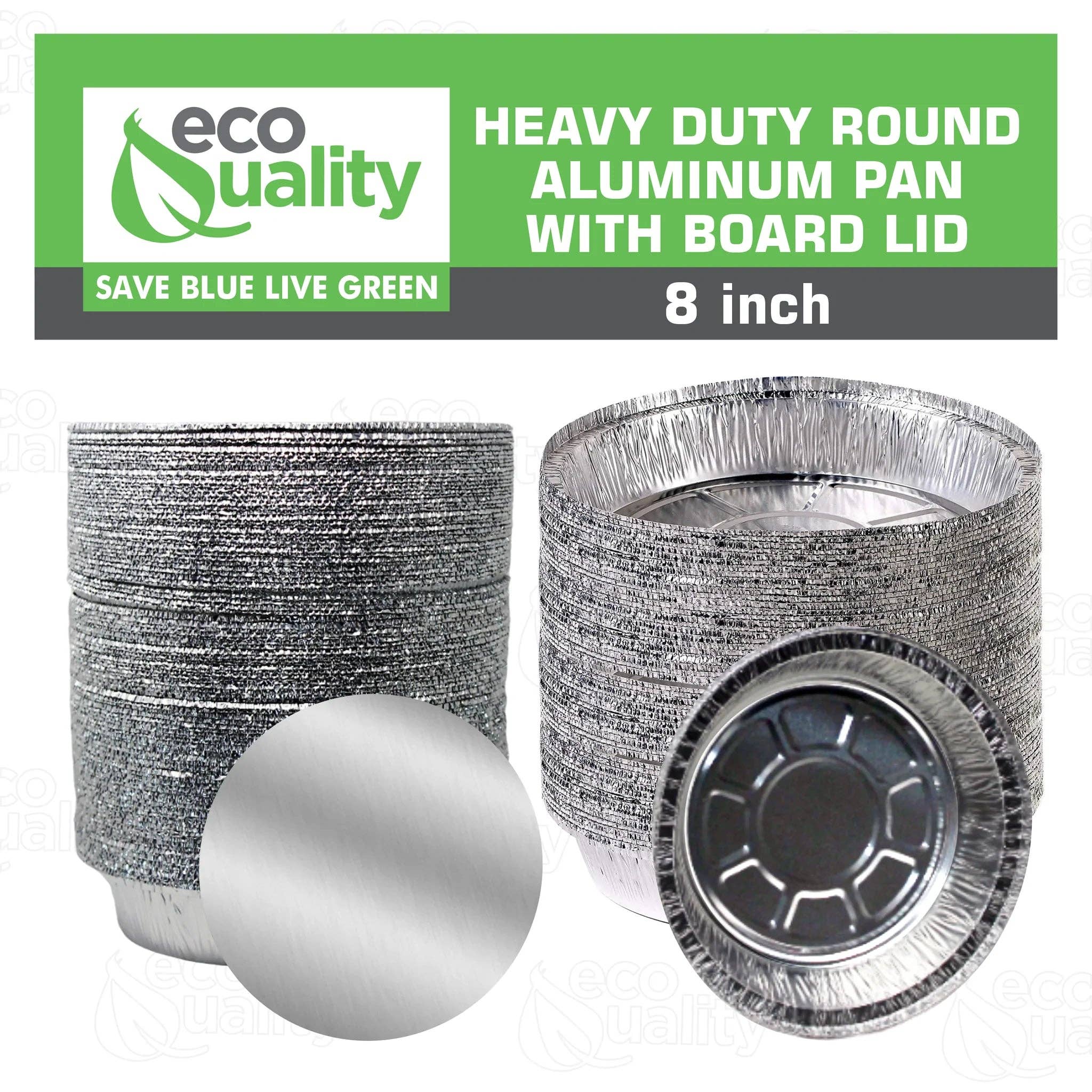 EcoQuality - Wholesale Food Storage Container - 8" Disposable Round Aluminum Foil Food Pans2