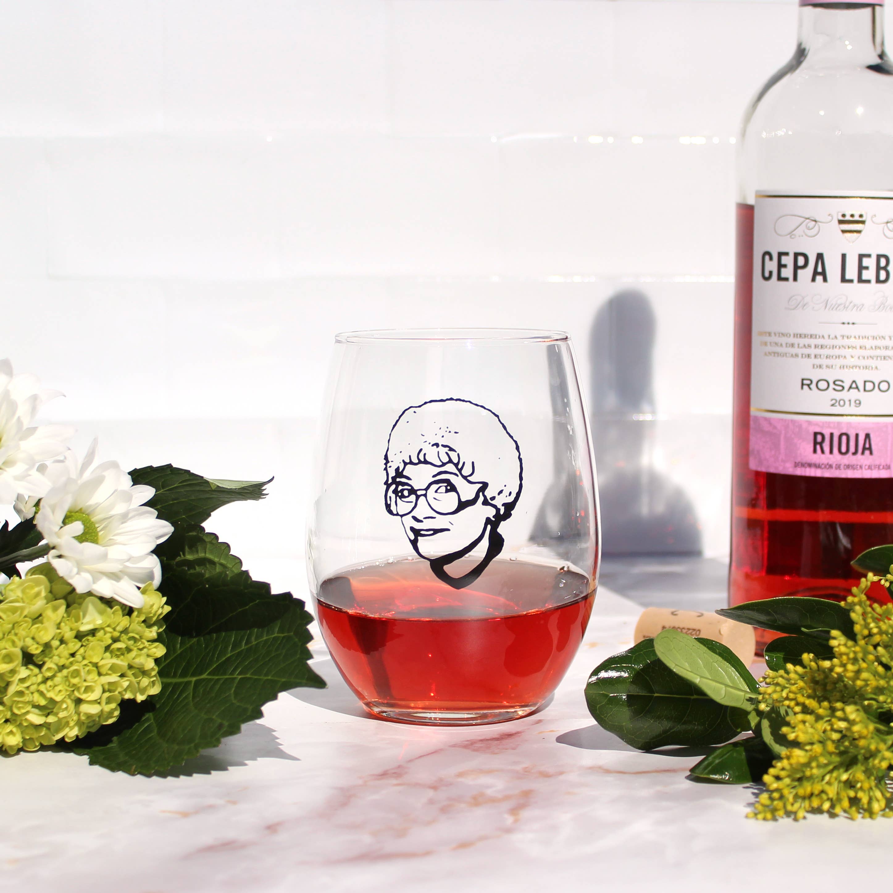 Guy Piper Handmade - Wholesale Wine Glass - Sophia Golden Girls Wine Glass2