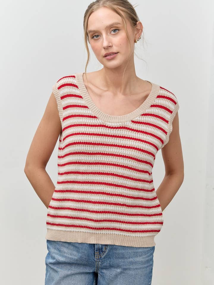 MULTI COLOR STRIPED VEST for wholesale by Polagram by Wellmade USA