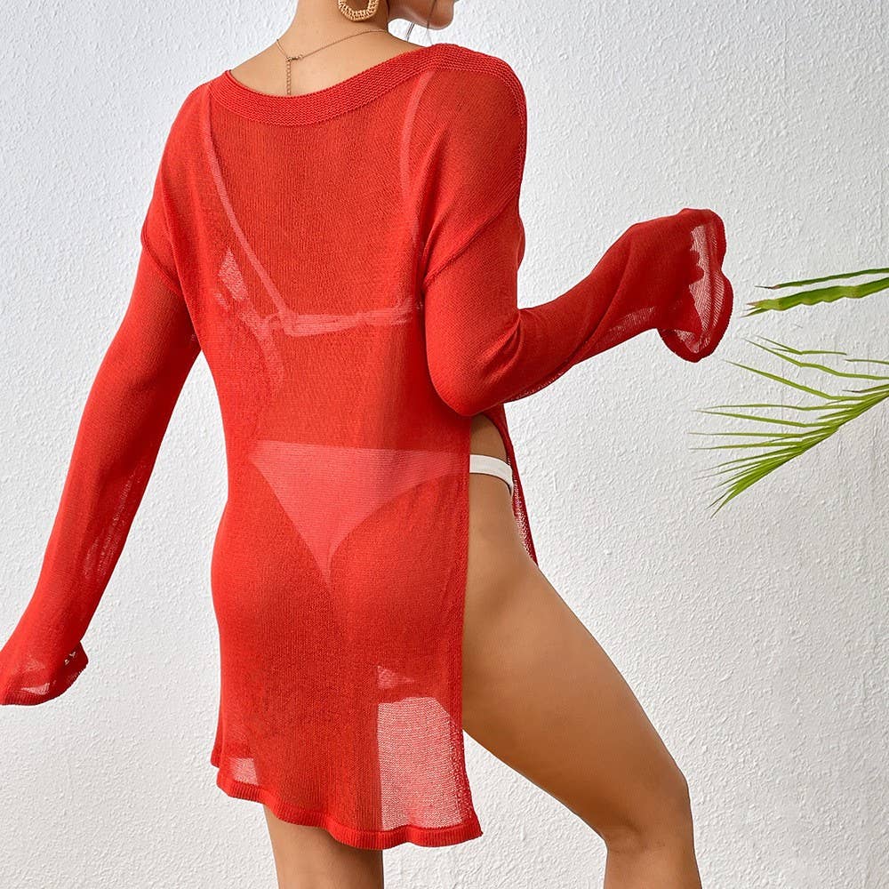 Hope & Sunshine - Vente Cache-maillot – femme - Haut de plage fendu à épaules dénudées11