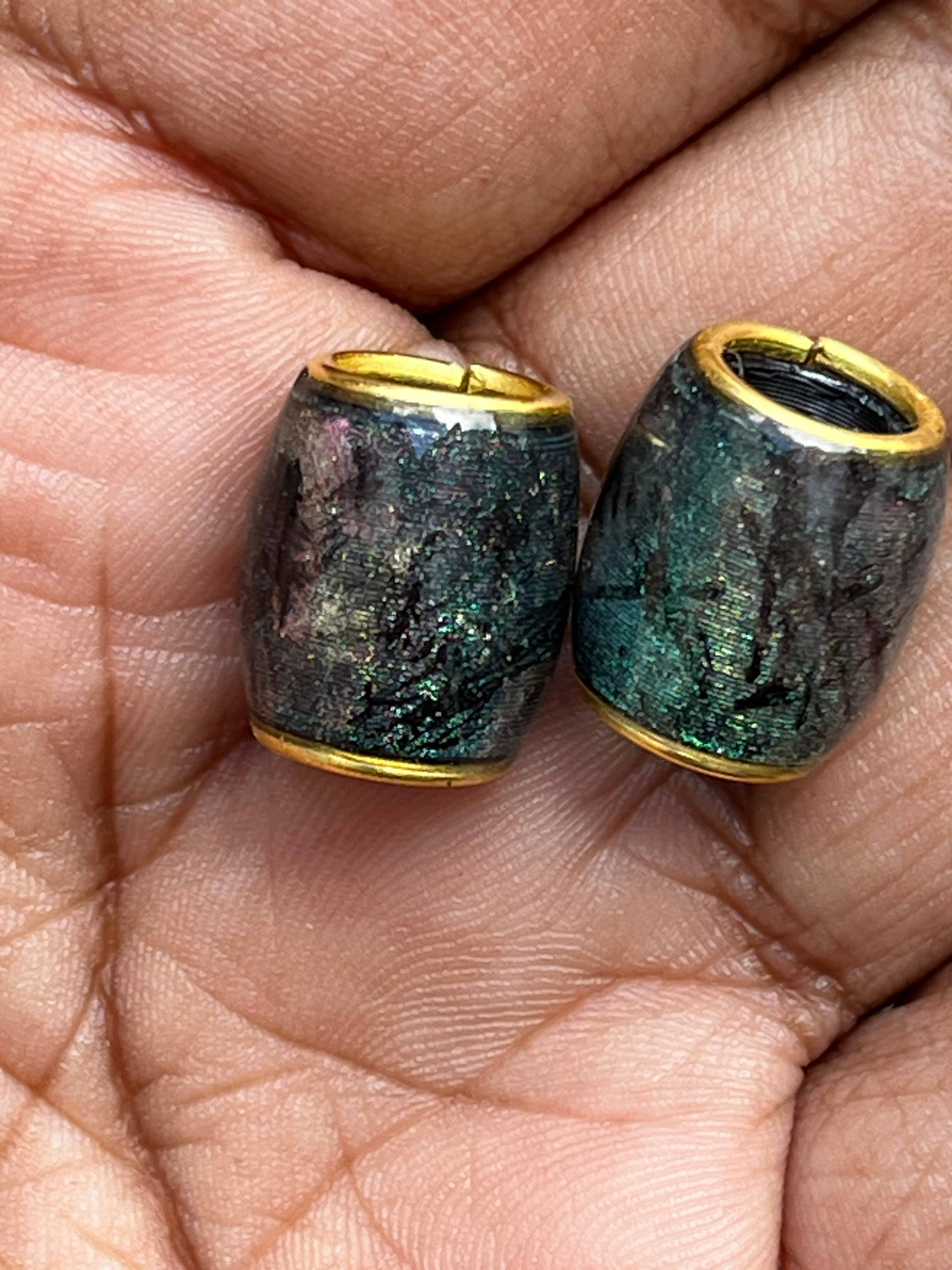 elevated loc jewelry - Vente Ensemble d'accessoires pour cheveux – femme - Perles de style labradorite pour locs, tresses - Ensemble de 52