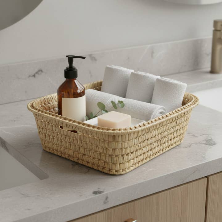 Cestino in Vimini con Manici – Rettangolare per la vendita all'ingrosso da parte di Melecraft