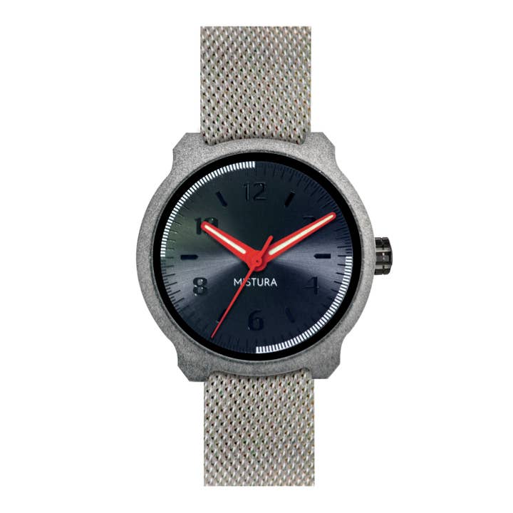 Marco XL Mesh Zilver - Beton - Phantom - R voor wholesale door Mistura Timepieces