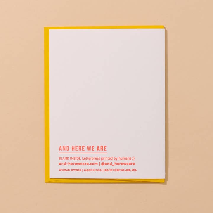 And Here We Are - Wholesale Birthday Card - Happy Birthday Hottie Letterpress Card - Hot Dog- Made in USA2