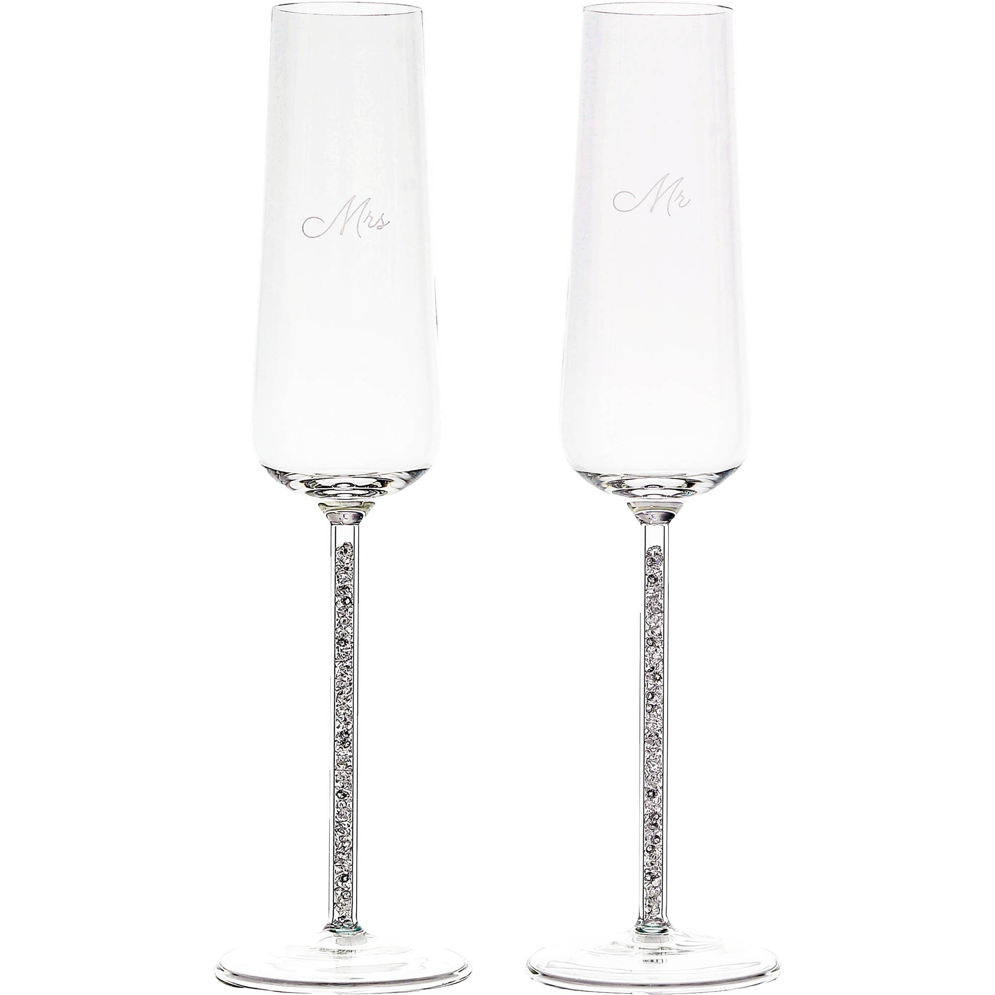 Pavilion - Wholesale Champagne Flute - Mr. & Mrs.  -  Gift Boxed 7 oz Glass Toasting Flute Set4
