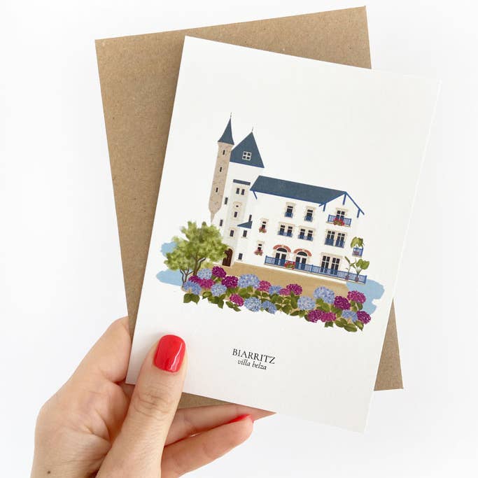 Maison Célestine - Venta al por mayor Tarjetas de felicitación - Mapa Biarritz, Villa Belza