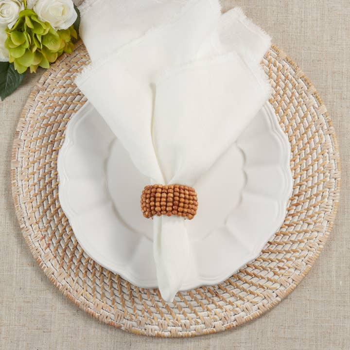 Saro Lifestyle - Wholesale Napkin ring - Wooden Bead Napkin Ring5