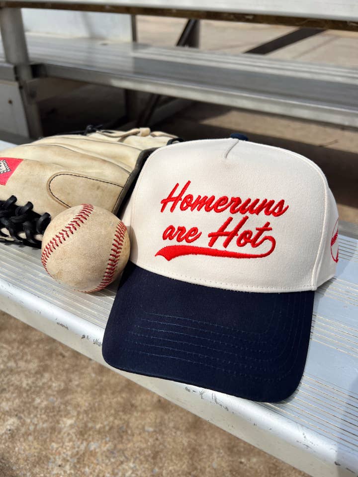 Homeruns are Hot - Navy Vintage Trucker Hat for wholesale by KENZKUSTOMZ