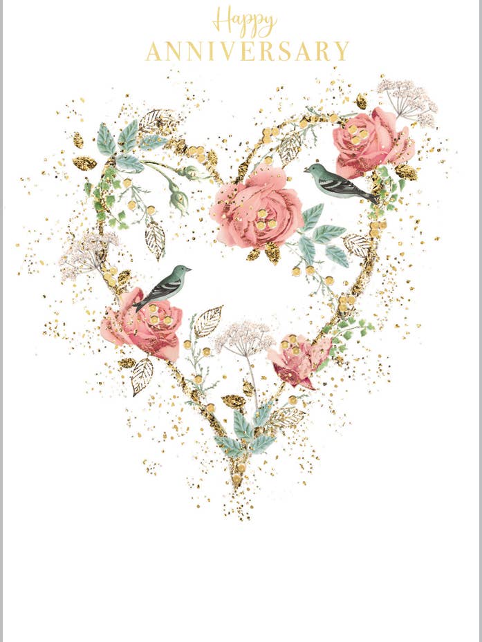 Aniversario General - Corazón de Rosa Decorativo para venta al por mayor de Abacus Cards and Clare Maddicott Publications