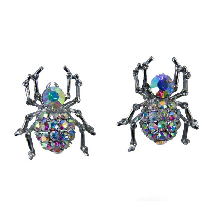 Western Fashion - Wholesale Stud/Post Earrings - Rhinestone Spider Earring - Stud -