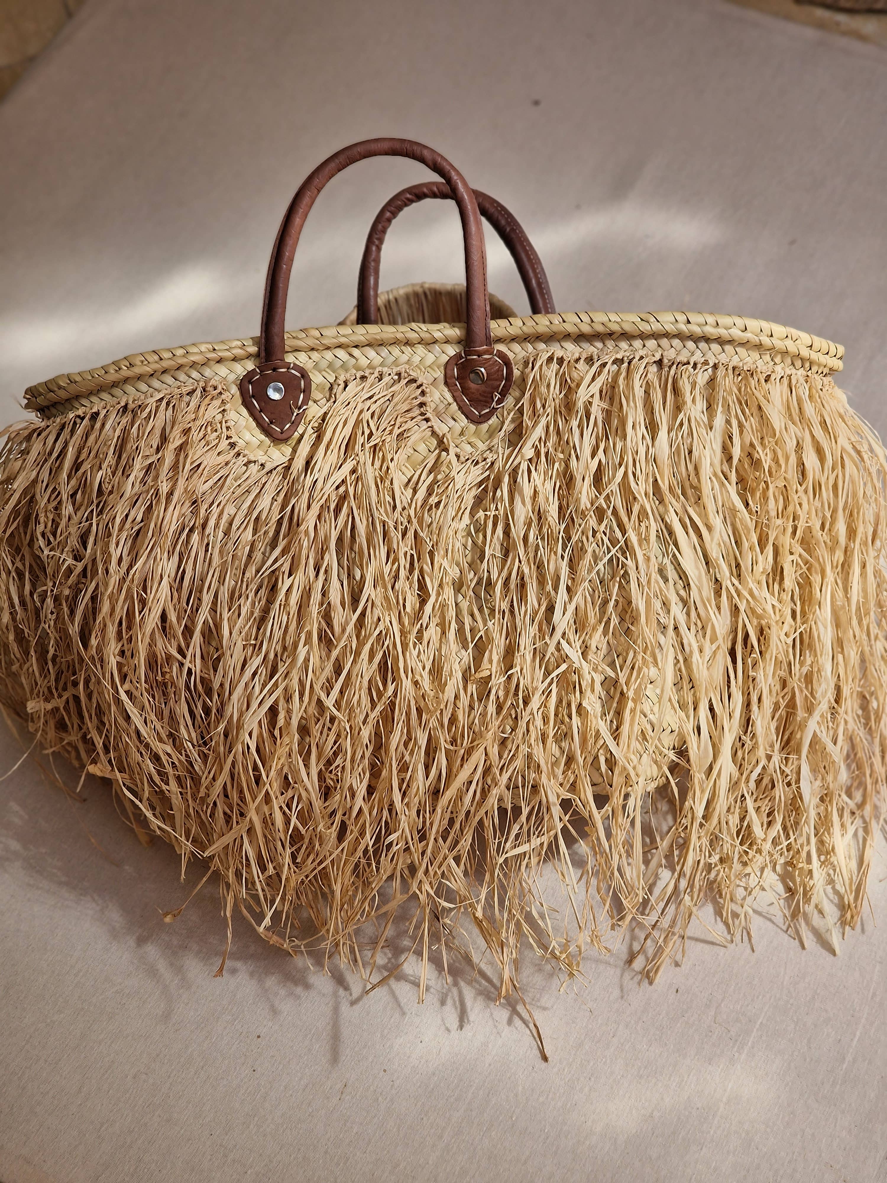 martitec - Vendita all'ingrosso Borsa da spiaggia - Borsa in paglia fatta a mano con frange in rafia4