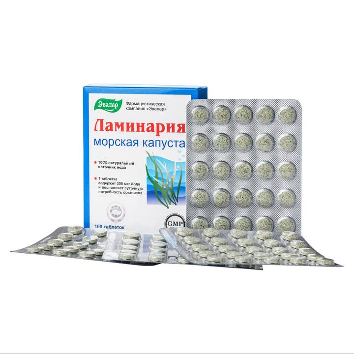 SiberianGreen - Wholesale Oral Supplement/Vitamin - Dried Kelp Laminariales by Evalar Herb 100 Tabs