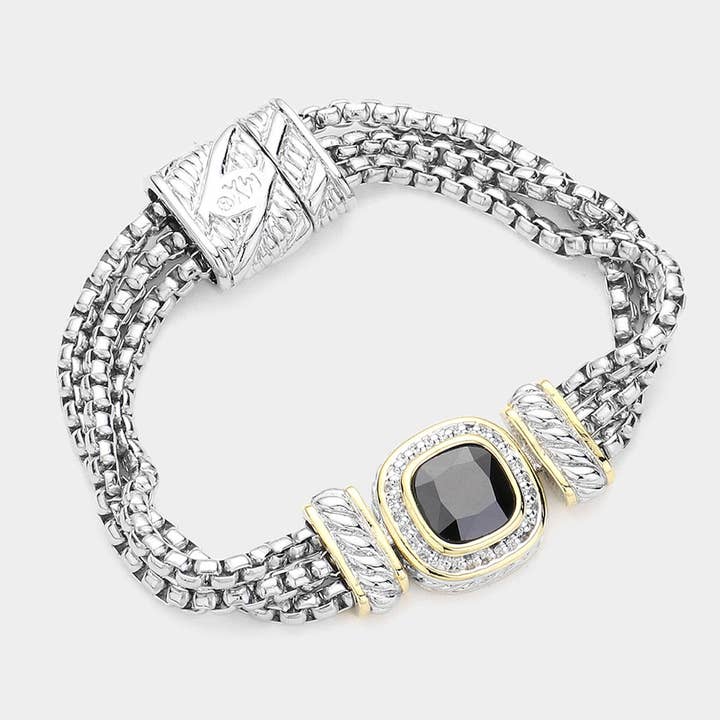 Sensibling Corp. - Wholesale Charm/Dangle Bracelet - Square CZ Stone Magnetic Bracelet4