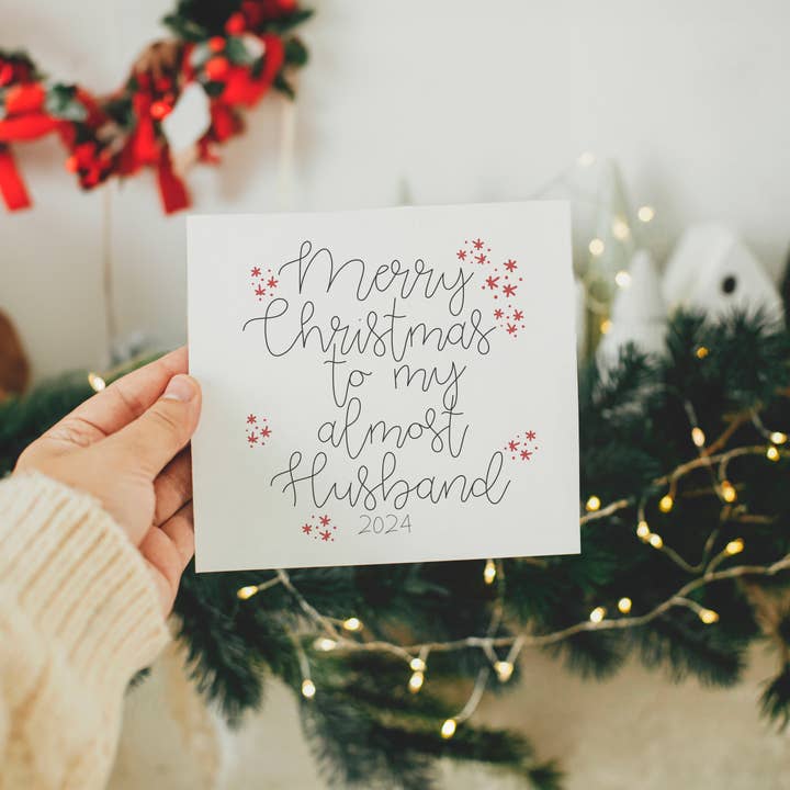 Merry Christmas to my almost husband Christmas card for wholesale by Parsy Designs