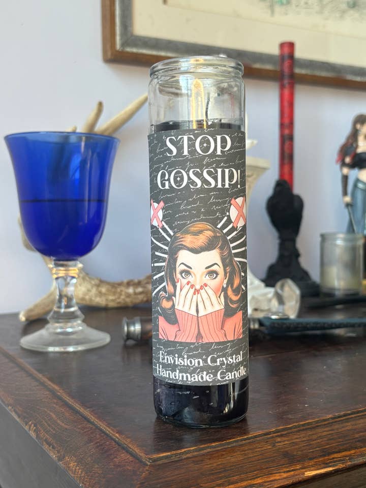Stop Gossip 7 Day Spell Candle - Scented and Blessed  for wholesale by Envision Crystal