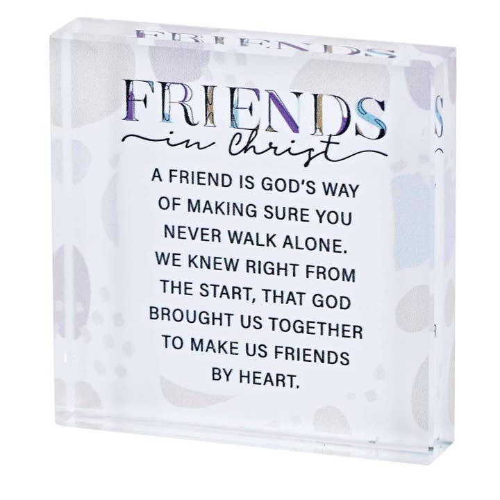 Tabletop Glass Friends In Christ 3x3 for wholesale by Cottage Garden