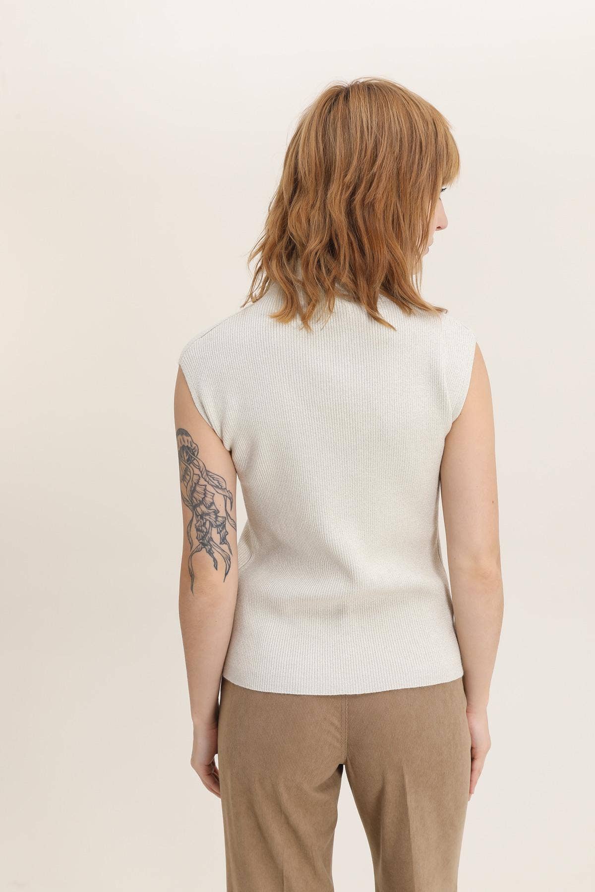 LULUMARY – wholesale Stickad topp - Dam – Lurexstickad top H684 med hög krage, 6-pack3