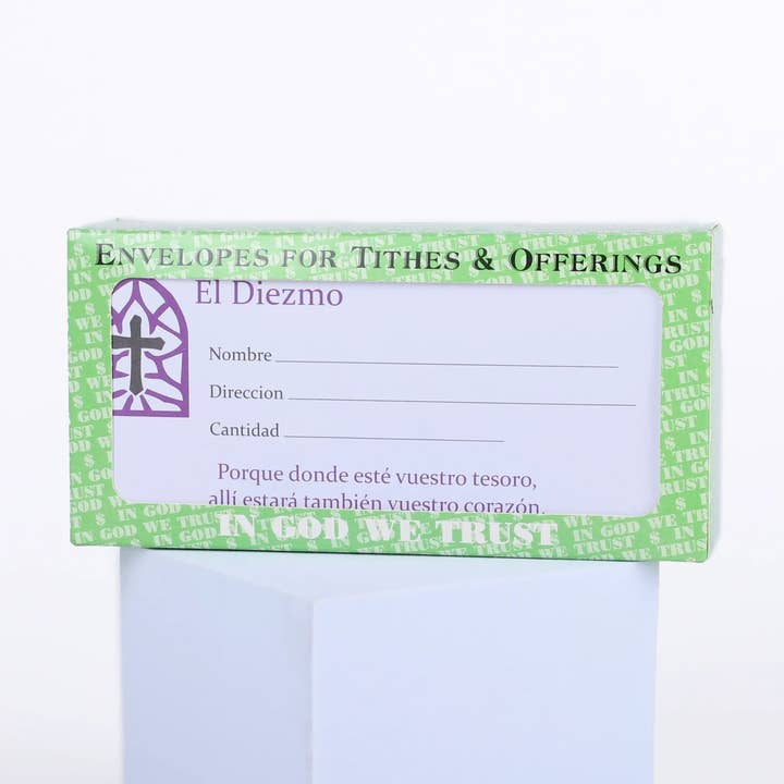 Offering Envelope Spanish El Diezmo Stained Glass 100Ct for wholesale by Swanson Christian Products