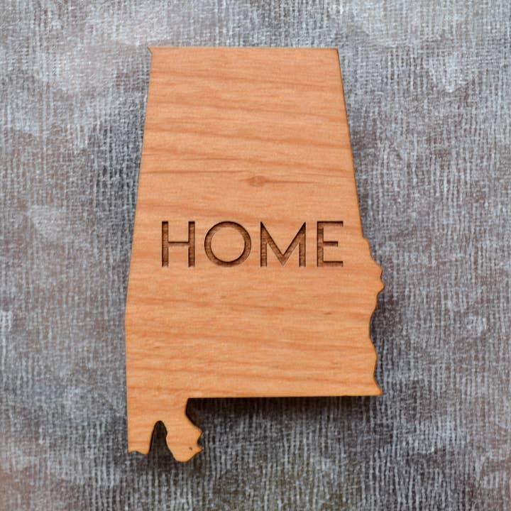 Alabama State Wood Magnet - Great Gift Idea for wholesale by The Brassy Explorer