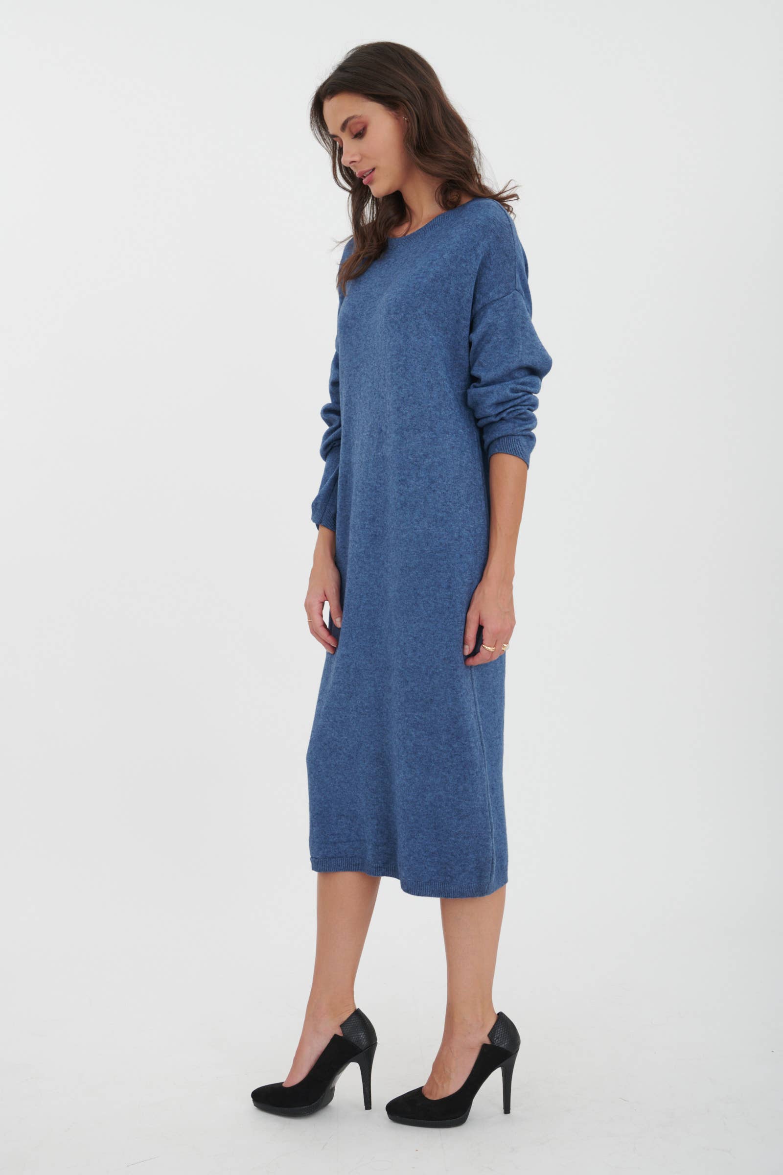 ORNELLA PARIS - Wholesale Dress - Women's - LEL-R22271 plain long sweater dress24