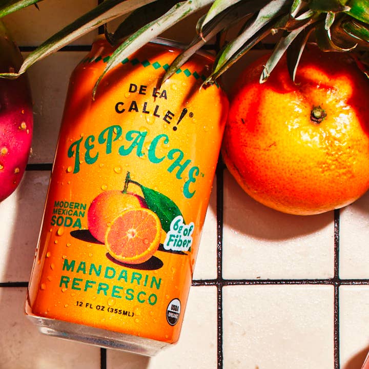 De La Calle Mandarin Refresco Tepache Mexican Soda (12 pack) for wholesale by De La Calle