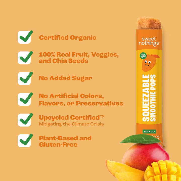 Sweet Nothings - Wholesale Fruit Snacks - Mango Carrot Smoothie Pops – Organic Fruit Popsicle5