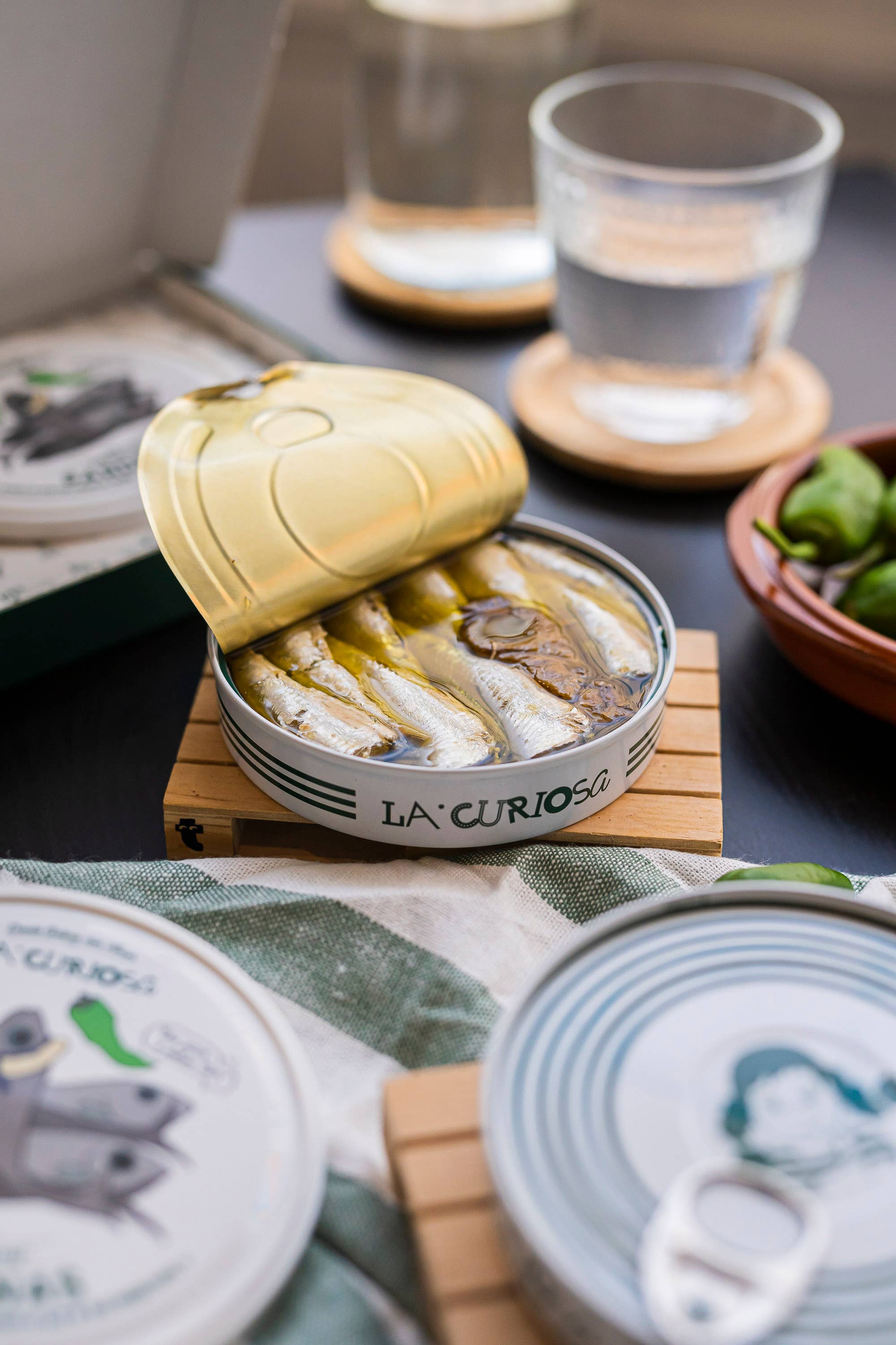 La Curiosa - Wholesale Tinned Fish - Small sardines with padrón peppers 10/14 pieces3