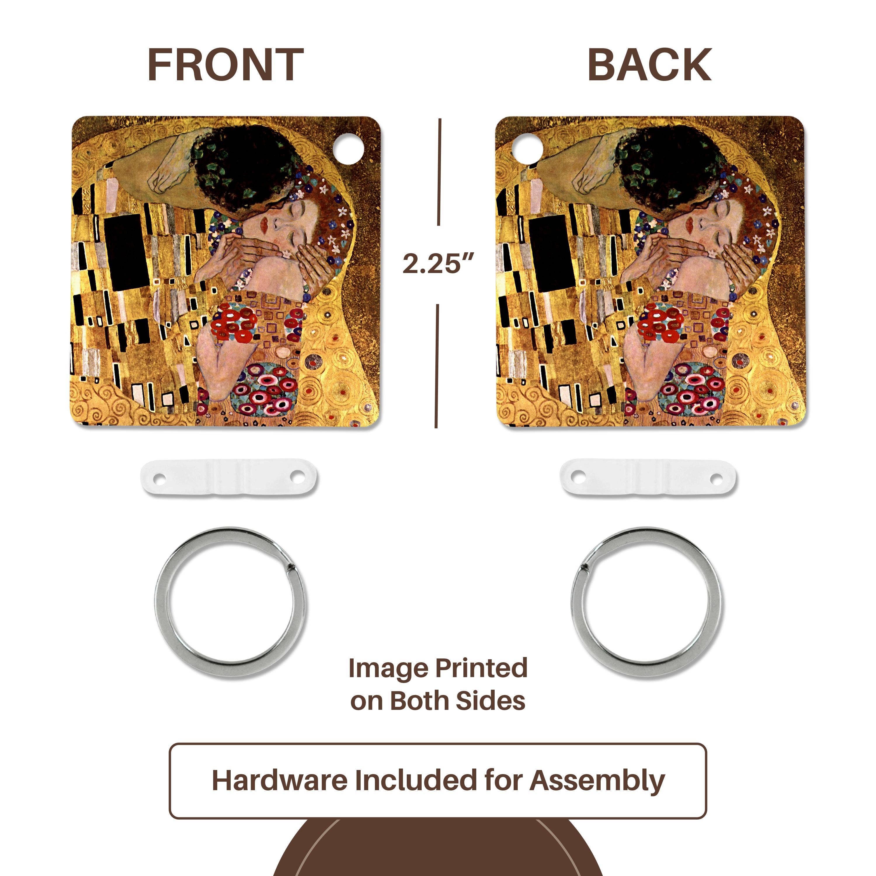 3dRose – Porta-chaves - Unissexo por atacado – 3dRose, Gustav Klimt - O Beijo, Porta-chaves4
