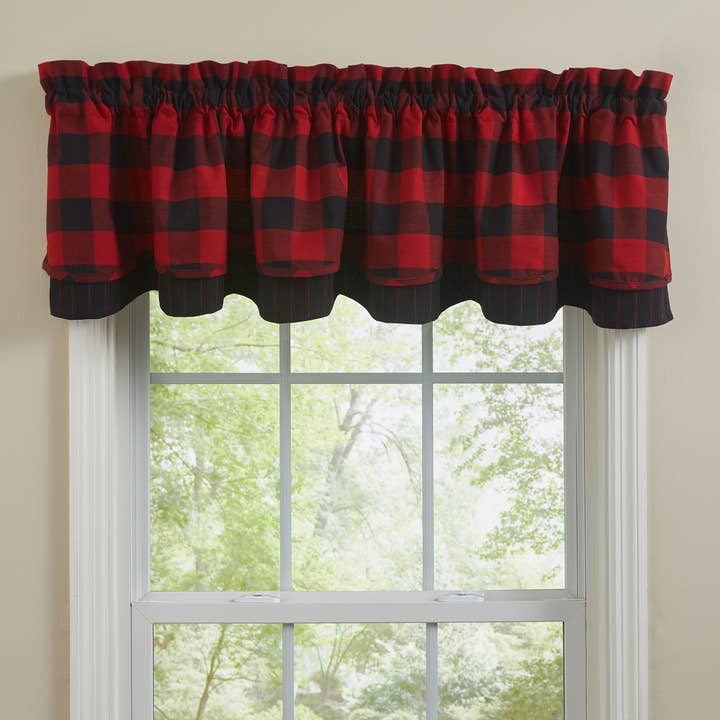 Buffalo Check Lined Layered Valance 16" for wholesale by Park Designs